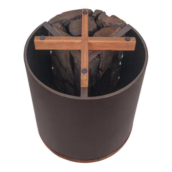 Brizo Reclaimed Teak Side/ End Table, Natural/Nightfall Black