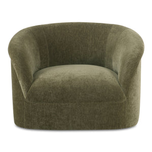 Thora Lounge Chair in Dark Green Velvet