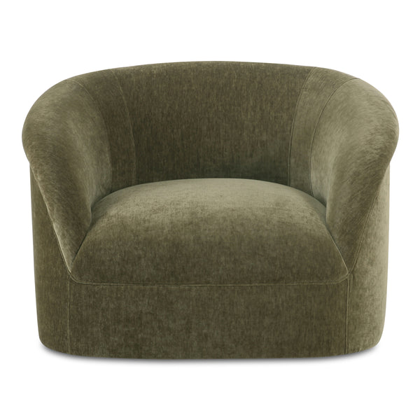 Thora Lounge Chair in Dark Green Velvet