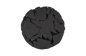 Teak Chunk Round Coffee Table, Black