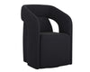 KENDRICK WHEELED DINING ARMCHAIR - ABBINGTON BLACK