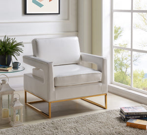 Ruby Accent Chair In White Faux Leather