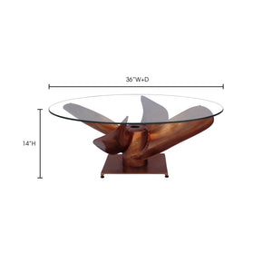 Archimedes Coffee Table Copper with Glass Top