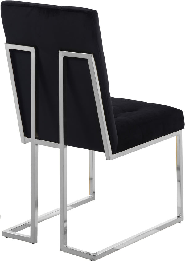 Sara Dining Chair In Black Velvet