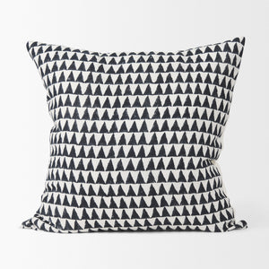 Jolie Cream w/ Black Print Linen Square Decorative Pillow  Cover