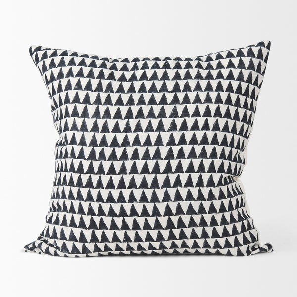 Jolie Cream w/ Black Print Linen Square Decorative Pillow  Cover