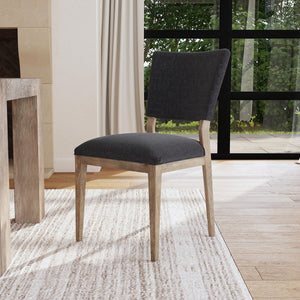 Phillip Upholstered Dining Chair Set of 2 - Linen Blend, Wood Frame