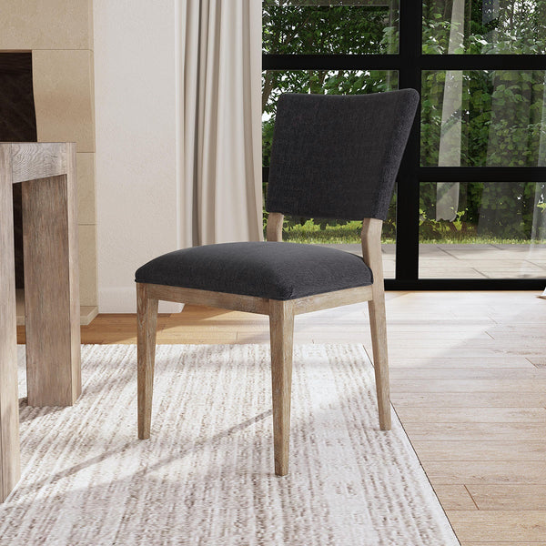 Phillip Upholstered Dining Chair Set of 2 - Linen Blend, Wood Frame