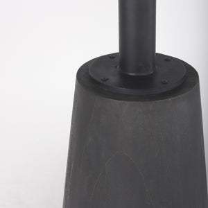 32" Round Black-Brown Wood Tabletop & Base w/ Black Metal Accent Pedestal Bistro Table