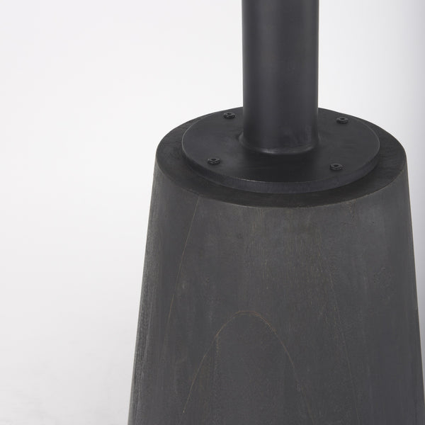 32" Round Black-Brown Wood Tabletop & Base w/ Black Metal Accent Pedestal Bistro Table