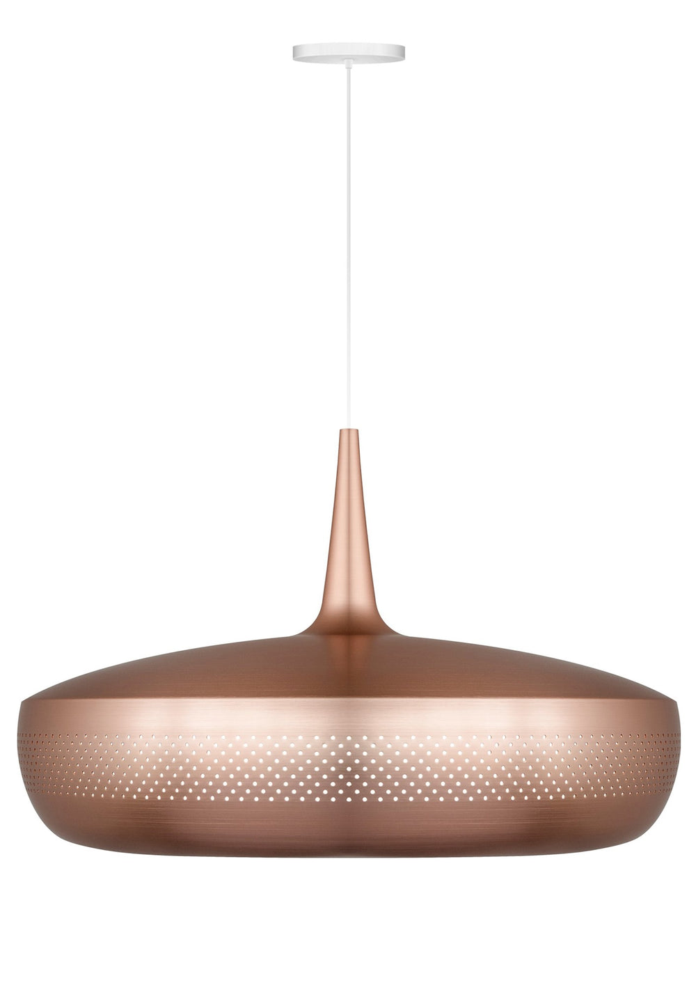 Clava Dine Hardwired Pendant in Copper with White Cord
