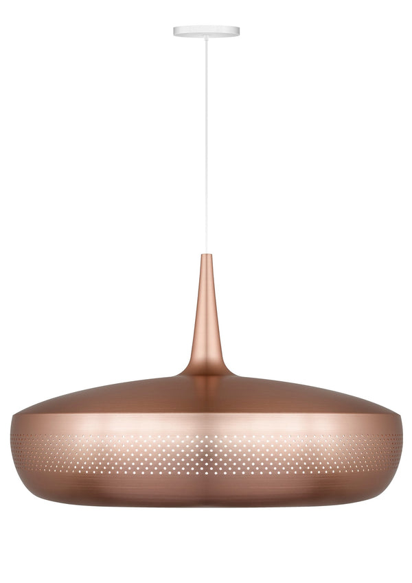 Clava Dine Hardwired Pendant in Copper with White Cord
