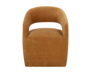 LLORET WHEELED DINING ARMCHAIR - DANNY AMBER