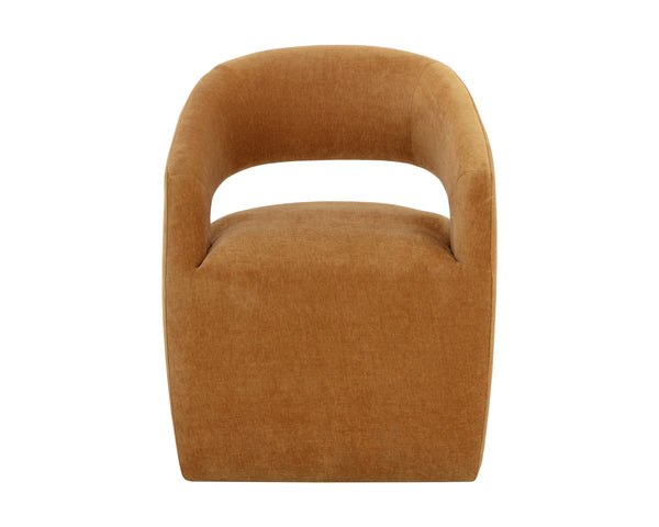 LLORET WHEELED DINING ARMCHAIR - DANNY AMBER