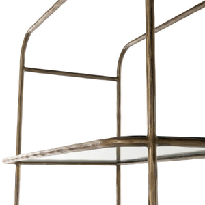 Swinton Bookcase In Hammered Aged Brass