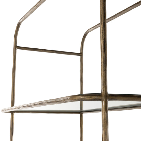 Swinton Bookcase In Hammered Aged Brass