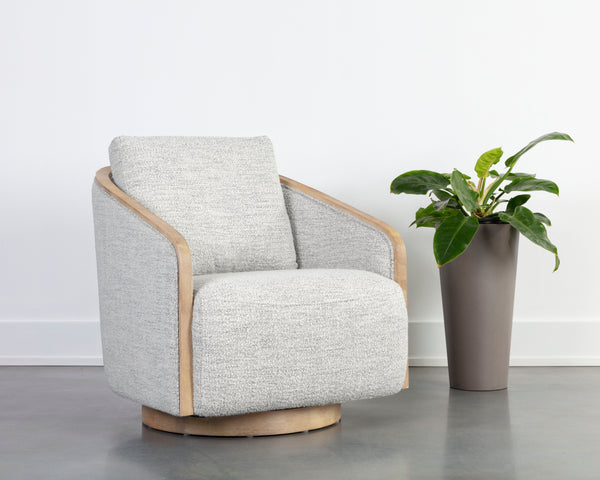TASIA SWIVEL LOUNGE CHAIR - MERINO COTTON