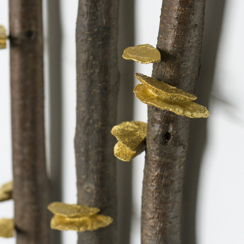 Alder Wood Pole Hanging SET/ 3 with Shelf Mushroom