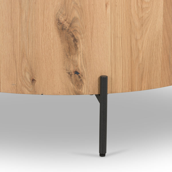 Eaton Drum Coffee Table In Light Oak Resin