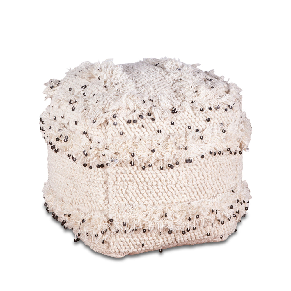 Marrakech Upholstered 18" Square Ottoman with Sequins