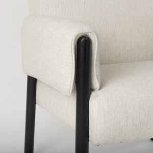 Ashton Beige Twill Fabric w/ Black Wood Accent Chair