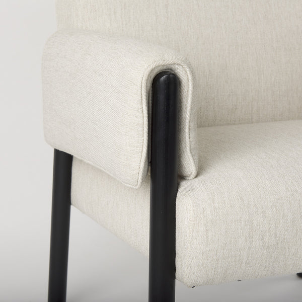 Ashton Beige Twill Fabric w/ Black Wood Accent Chair