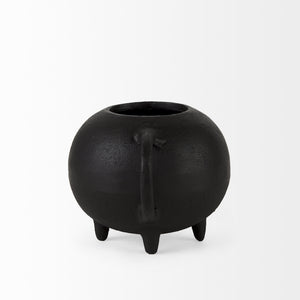 Cyrus Black Spherical Vase Decorative Object