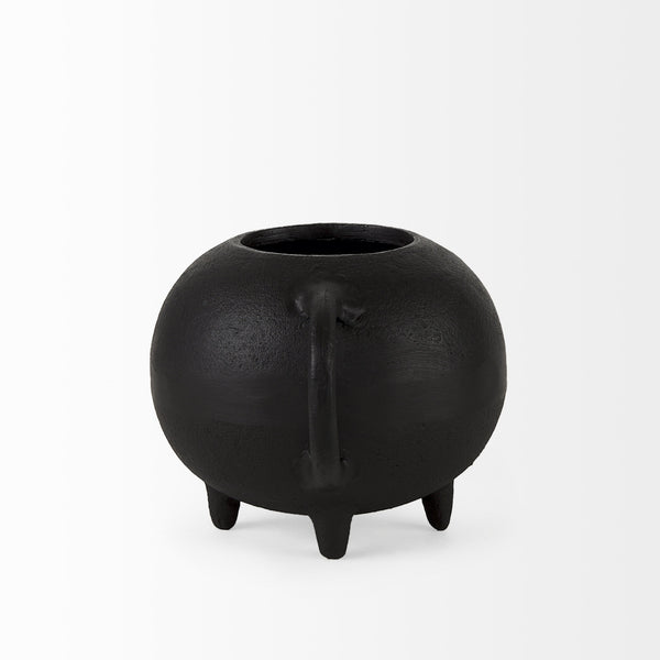Cyrus Black Spherical Vase Decorative Object
