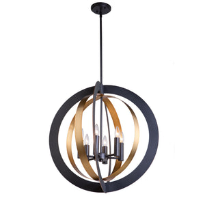 Capri AC11236 Chandelier in Dark Bronze & Satin Brass