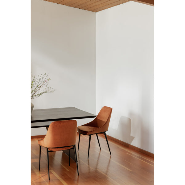 Moe's Sedona Dining Chair Amber Velvet - Set of 2