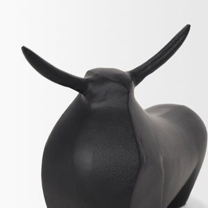Radu Large Matte Black Metal Bull Decorative Object