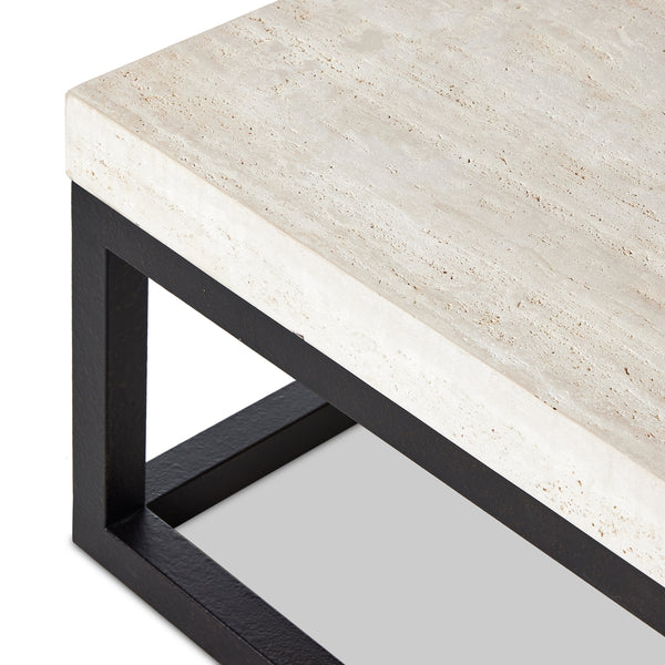 The 67' Rectangular Coffee Table in Travertine