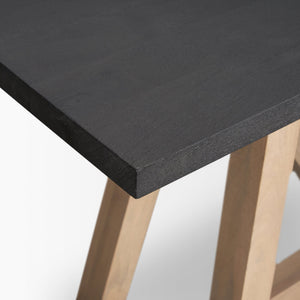Rialto Two-Toned Black and Brown Wood Angular Leg Console Table