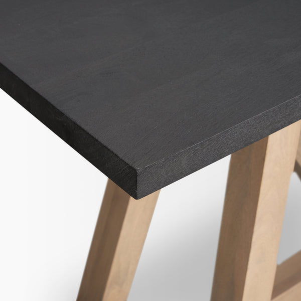 Rialto Two-Toned Black and Brown Wood Angular Leg Console Table