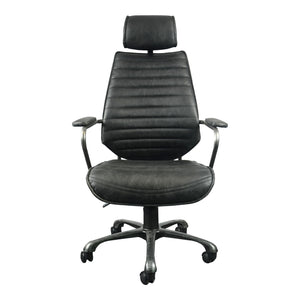 Moe's Executive Office Chair in Black Leather