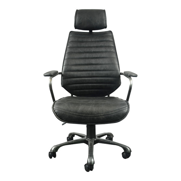 Moe's Executive Office Chair in Black Leather