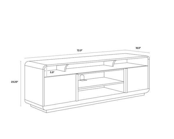KAYDEN MEDIA CONSOLE AND CABINET - OYSTER SHAGREEN