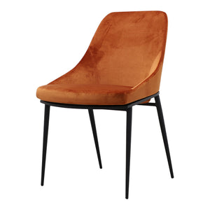Moe's Sedona Dining Chair Amber Velvet - Set of 2