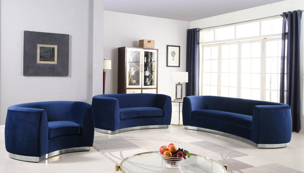 Crystal Chair In Navy Velvet and Chrome