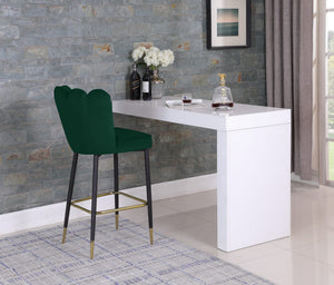 Anita Stool In Green Velvet