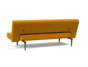 UNFURL SOFA BED in ELEGANCE BURNED CURRY FABRIC WITH Dark Wood LEGS 507