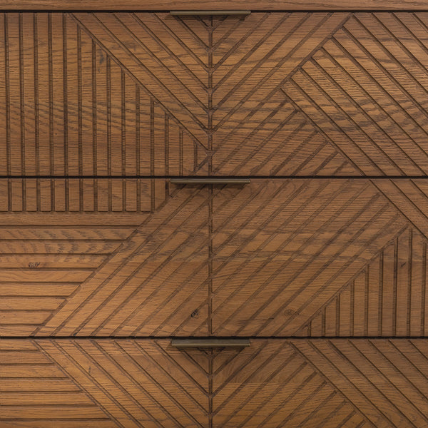 Santa Clara Solid Wood Dresser with Art Deco Carved Design