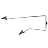 Astrom Two Armed Wall Lamp in Black w/ Brass Accent