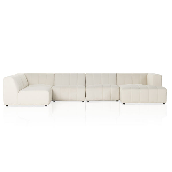 Langham Channeled 5-Piece Sectional - Fayette Cloud