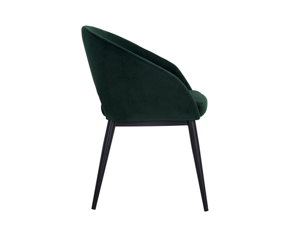 Thatcher Dining Chair - Black - Deep Green Sky