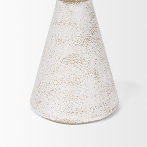 Ziva Small Distressed Wall White Metal Sculptural Object