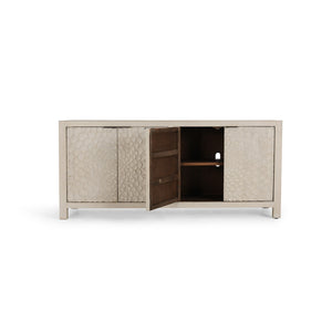 Astrid Solid Wood Cabinet with Reclaimed Pine - Vintage Cream