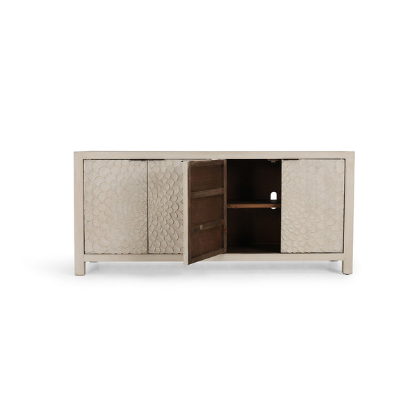 Astrid Solid Wood Cabinet with Reclaimed Pine - Vintage Cream
