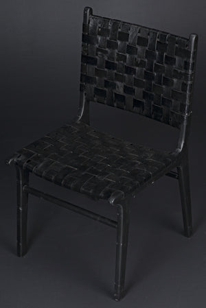 Dede Dining Chair, Leather, Black