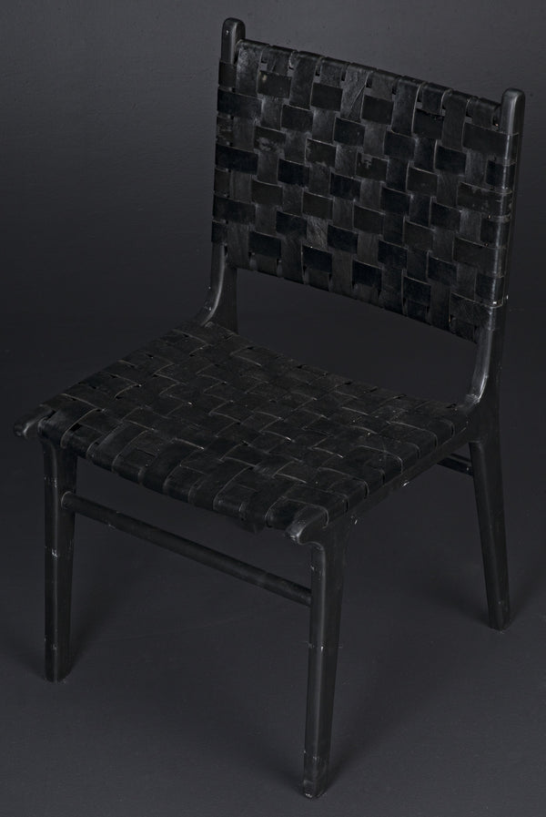 Dede Dining Chair, Leather, Black